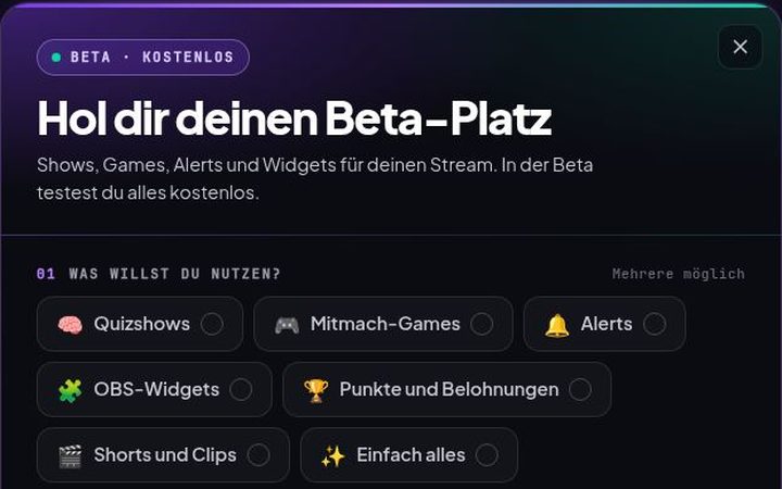 So sieht Schritt 01 aus: Bewerben